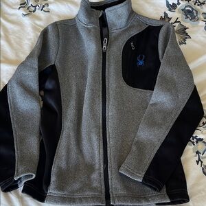 Spyder Gray and Black Zip-Up Jacket- size M (10/12)